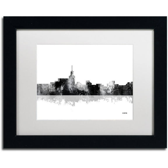 Trademark Fine Art "Santa Fe New Mexico Skyline BG-1" Canvas Art by Marlene Watson, White Matte, Black Frame