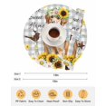 thumbnail image 6 of 13 Inch Round Placemats Set of 6, Sunflowers Dog Non Slip Heat Insulation PP Table Mats, Spring Watercolor Floral Stars Grey Plaid Washable Place Mats for Kitchen Dining Party Table Decor, 6 of 7
