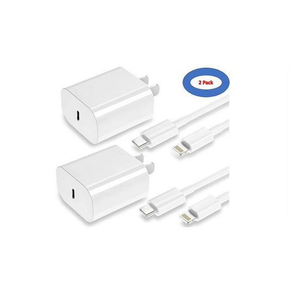 2 pack For Apple iPhone 14 13 12 11 Super Fast Charger-Apple MFi Certified-High Speed iPhone Charger-2-Pack 20W PD USB C 3FT Wall Charger Compatible with iPhone 14/ 13/13Pro/12/12 Pro/11/11Pro