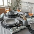 thumbnail image 6 of over&back Rim Dinner Bowl Set - Stoneware Dishes - Comes with 4 Dinner Bowls - For Pasta, Salads, and More - Easy-to-Stack All-Occasion Place Settings - 8.1" x 8.1" x 1.8" -32oz - Semi-Matte Charcoal, 6 of 6