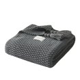 thumbnail image 1 of La manta acogedora caliente suave hecha punto del tiro de la cama para el sofá de la oficina solo 130 x 170cmgrey, 1 of 3