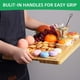 thumbnail image 4 of 24x18 grande bamboo wood cutting board con handles y juice groove: reversible chopping board para meat, cheese y charcuterie serving tray, 4 of 7