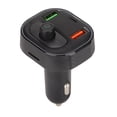 thumbnail image 1 of Cargador de coche multifunción estilo fibra de carbono, transmisor FM inalámbrico Bluetooth 5.1, carga rápida, llamadas manos libres con luz LED., 1 of 14