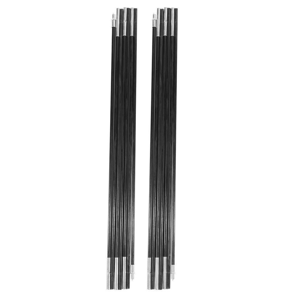 2x 326cm Fiberglass 6 Section Tent Awning Poles Rod Support Bar Shock Corded 