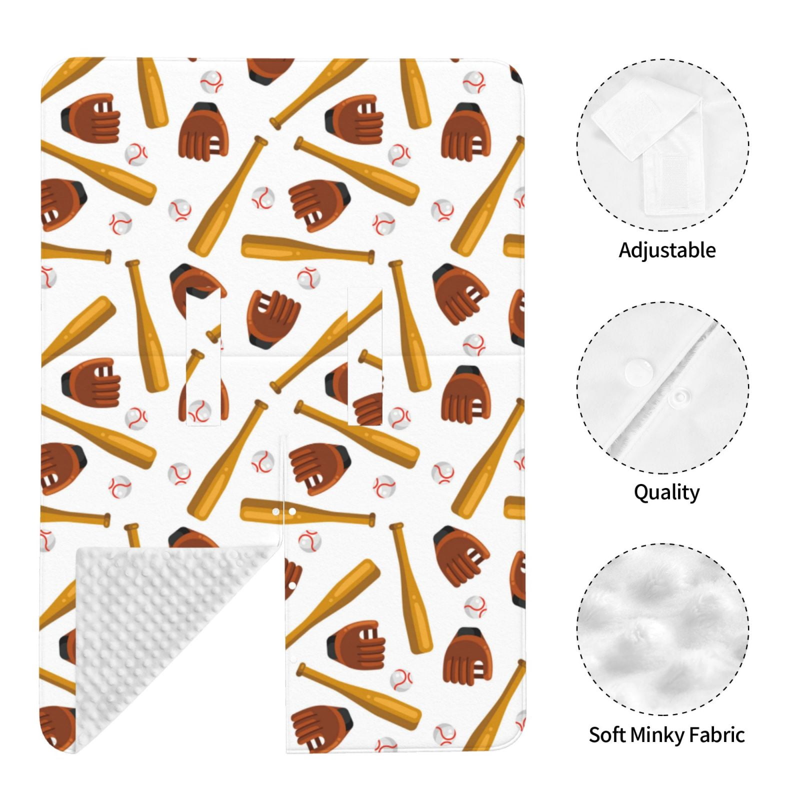 Naloa Baseball Sport Baby Car Seat Cover, Breathable Baby Carrier Cover, Multiuse Baby Carrier Cover & Nursing Breastfeeding Cover