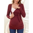 thumbnail image 2 of Glampunch Camisas de maternidad para mujer, camisetas de maternidad de manga corta y larga con lazo frontal, 2 of 5