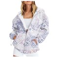 thumbnail image 2 of ICHUANYI Clearance Women's Winter New Fashion Long Sleeve Printed Hooded Zipper Sweater Coat ICHUANYI "ICHUANYI", 2 of 6