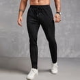 thumbnail image 2 of YDLCAFD Mens Pants Jeans Slim Fit Men Fine Striped Micro Elastic Small Leg Pants Business Casual Trend Drawstring Waist Comfortable Pants, 2 of 9