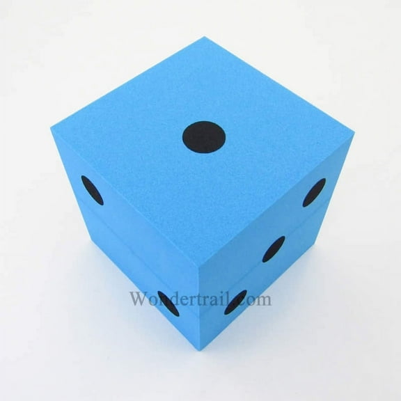 Blue Opaque Foam Die with Black Dots D6 100mm (4in) Pack of 1 Die Koplow Games