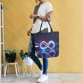 thumbnail image 6 of Durable Canvas Tote Bag with Zip Pocket Bags for Woman Shoulder Versatile Carryall for Everyday Use The Infinity Symbol, 6 of 9