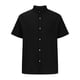thumbnail image 3 of pstuiky camisetas para hombre, Camisa informal de lino y algodón de manga corta para hombre, color liso, con cuello plegable y manga corta, blusa con cuello vuelto ropa de hombre l, 3 of 5
