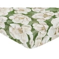 thumbnail image 3 of Sweet Jojo Designs Watercolor Magnolia Green and Ivory Fitted Crib Sheet, 3 of 6
