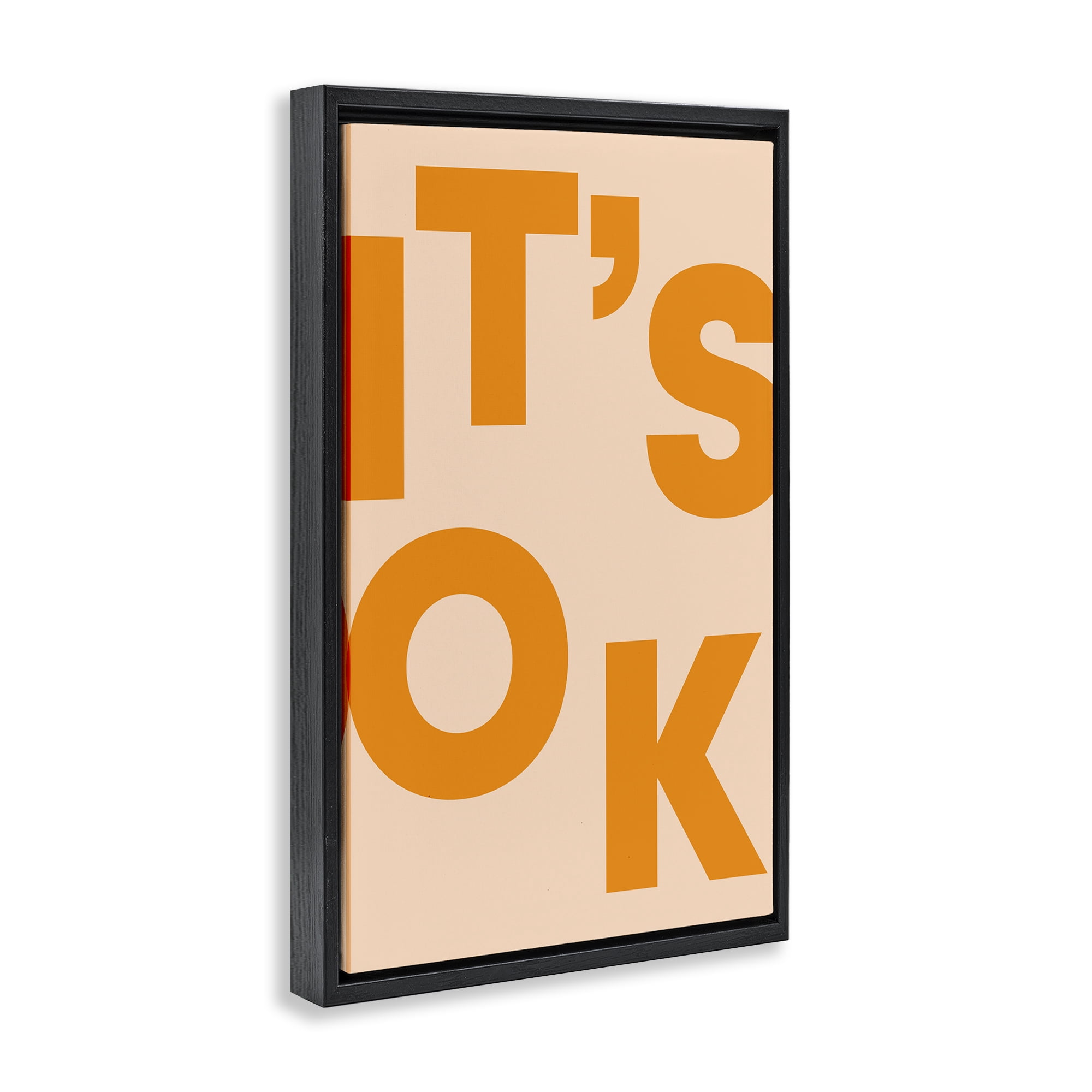 Stupell Industries It's OK Typography Typography Painting Black Floater Framed Art Print Wall Art, 21 x 31