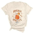 thumbnail image 3 of Womens Tops Aperol Spritz Graphic Short Sleeve Casual Tee for Drinks Lovers T Shirts for Women Beige L, 3 of 3