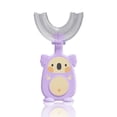 thumbnail image 3 of Bearachild Cepillo de Manual de silicona en forma de U para niños, boca entera, bebé de doble cara con boca dental, cabezal de cepillo Suministros de limpieza para el hogar púrpura L Bearachild HA009121-06, 3 of 6