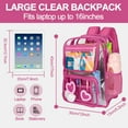 thumbnail image 3 of DAKIMOE Clear Backpack Heavy Duty Stadium Approved School Cute Transparent Backpacks Clear Bag Travel, 3 of 7