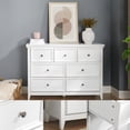 thumbnail image 5 of Gzxs 7 Drawers Dresser for Bedroom, Modern Chest of Drawers, Wooden Dressers Closet Organizer for Bedroom, Living Room, Hallway, 47.25"L x 15.75"W x 33.66"H, White, 5 of 8