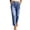 #02 Blue 【Mix & Match: Stock Up on Your Favorite Colors】, variant on Women's Elastic Waist Straight Leg Denim Cropped Jeans With Pockets, Mid-Rise Pull-On Comfort Fit Stretchy Fabric, Tummy Control Plus Size Long Length Casual | TruHer,Black L