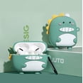thumbnail image 4 of 2pcs Green Dinosaur Airpods Pro Case Cover Silicone Protective Case Cover Compatible For Airpods Pro, Pretty And Cute Case, 3d Design Case Cover, 4 of 5