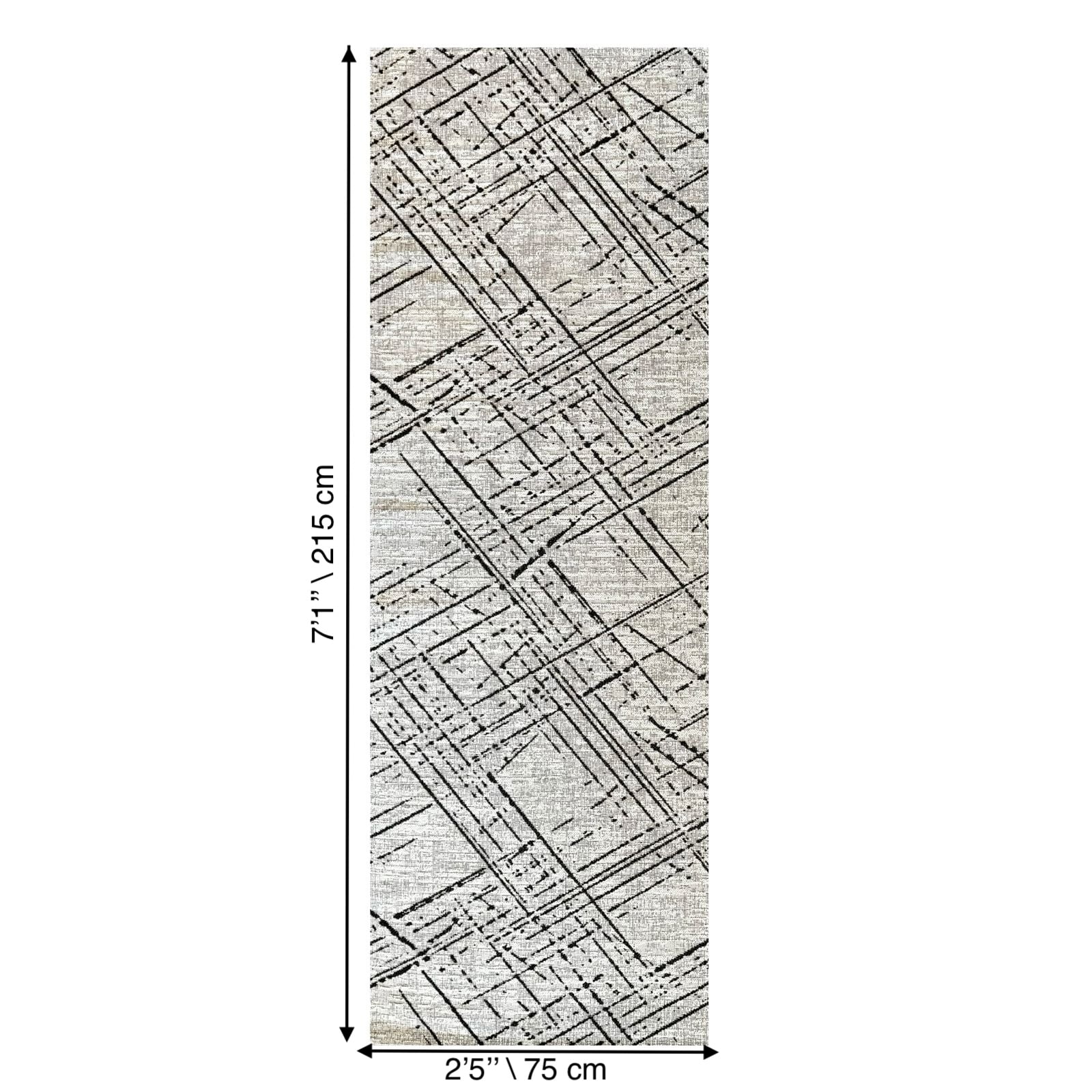 Washable Machine None-Slip Base Area Rug for Living Room, Dining Room, Game Room, Indoor Pet and Child Friendly Casual Design Abstract Gray