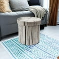 thumbnail image 5 of WYDK Tree Stump Stool, Storage Ottoman 15 Inch Fake Tree Stumps Log Stool Storage, Artificial Tree Trunk, Perfect Footstool Kids Toy Chest, Rustic Log Cabin Decor Bench, Pedestal - Light Gray, 5 of 11