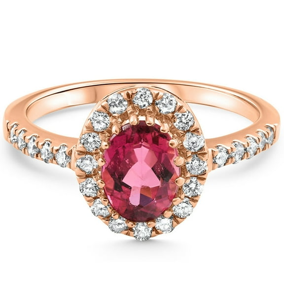 Pompeii 1 1/2Ct Oval Ruby Halo Diamond Ring 14k Gold Lab Grown (G/H,VS1-VS2)