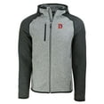 thumbnail image 2 of Men's Cutter & Buck  Heather Gray/Heather Charcoal Denver Broncos Throwback Mainsail Sweater-Knit Full-Zip Hoodie, 2 of 3