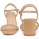 thumbnail image 3 of Sandalias De Tacón Grueso Tejido Con Talón Descubierto Para Mujer Desnudo US 9/UK 7/EU 40, 3 of 6