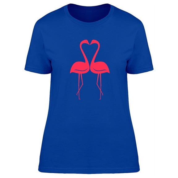 Lovely Art Flamingo Couple T-Shirt Women -Image by Shutterstock, Female Small