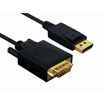 Cable Leader 10ft DisplayPort to VGA Cable with Secure Latch, Male to Male, 28AWG, Black