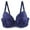 01-Dark Blue, variant on 3 Pack Plus Size Bras for Women Basic Lace T-Shirt Bra Embroidered Glossy Comfortable Breathable Push Up Bra Underwear No Rims White 4XL