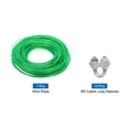 thumbnail image 3 of Uxcell 3/32 Green Vinyl Coated Wire Rope 328ft Galvanized Steel with 10PCS M3 Loop Sleeves, 3 of 7