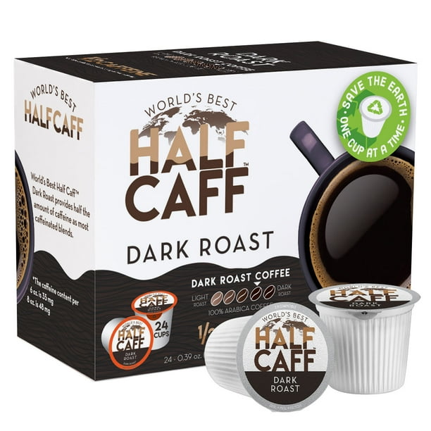 World S Best Half Caff Dark Roast Coffee 24ct Solar Energy Produced Recyclable Single Serve Dark Roast Coffee Pods 100 Arabica Coffee California Roasted Kcup Compatible Walmart Com