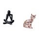 thumbnail image 5 of Figura decorativa de escritorio, escultura abstracta de gato, estatua de cerámica, adorno de diseño creativo, ideal para estantería, escritorio, ofici, 5 of 8
