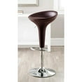 thumbnail image 5 of Set of 4 Alpha "Leather" Contemporary Bombo Style Adjustable Barstool - Coffee Baseball Stitch, 5 of 7