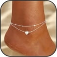 thumbnail image 3 of Gold Multi Layer Waterproof Adjustable Women Anklet Stackable Silver Heels Ankle Bracelet Jewelry Christmas Gift, 3 of 3