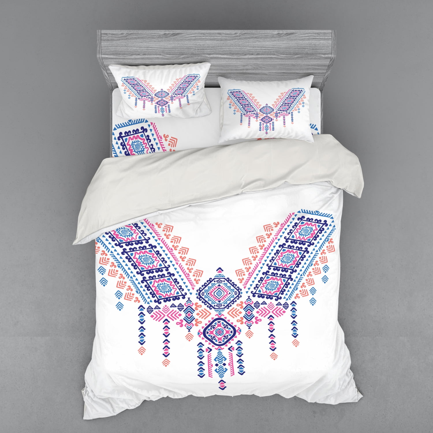 Tribal Duvet Cover Set, Geometric Design Aztec Style Bohemian Retro