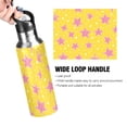 thumbnail image 4 of Yayeee 20oz Insulated Water Bottle Double Wall Stainless Steel with Flip Straw Lid, Big Pink Stars Pattern, 4 of 7