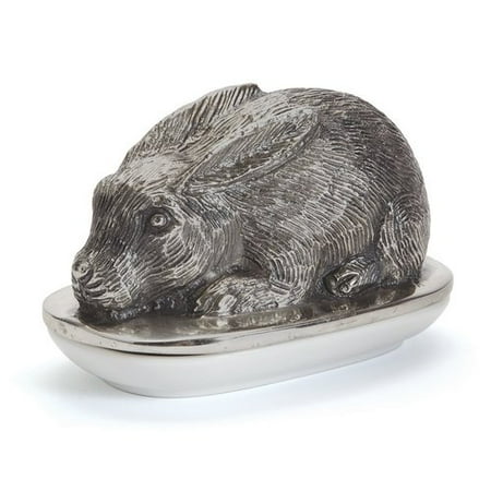 Rabbit Covered Dish - One Allium Way Sage Rabbit Butter Dish