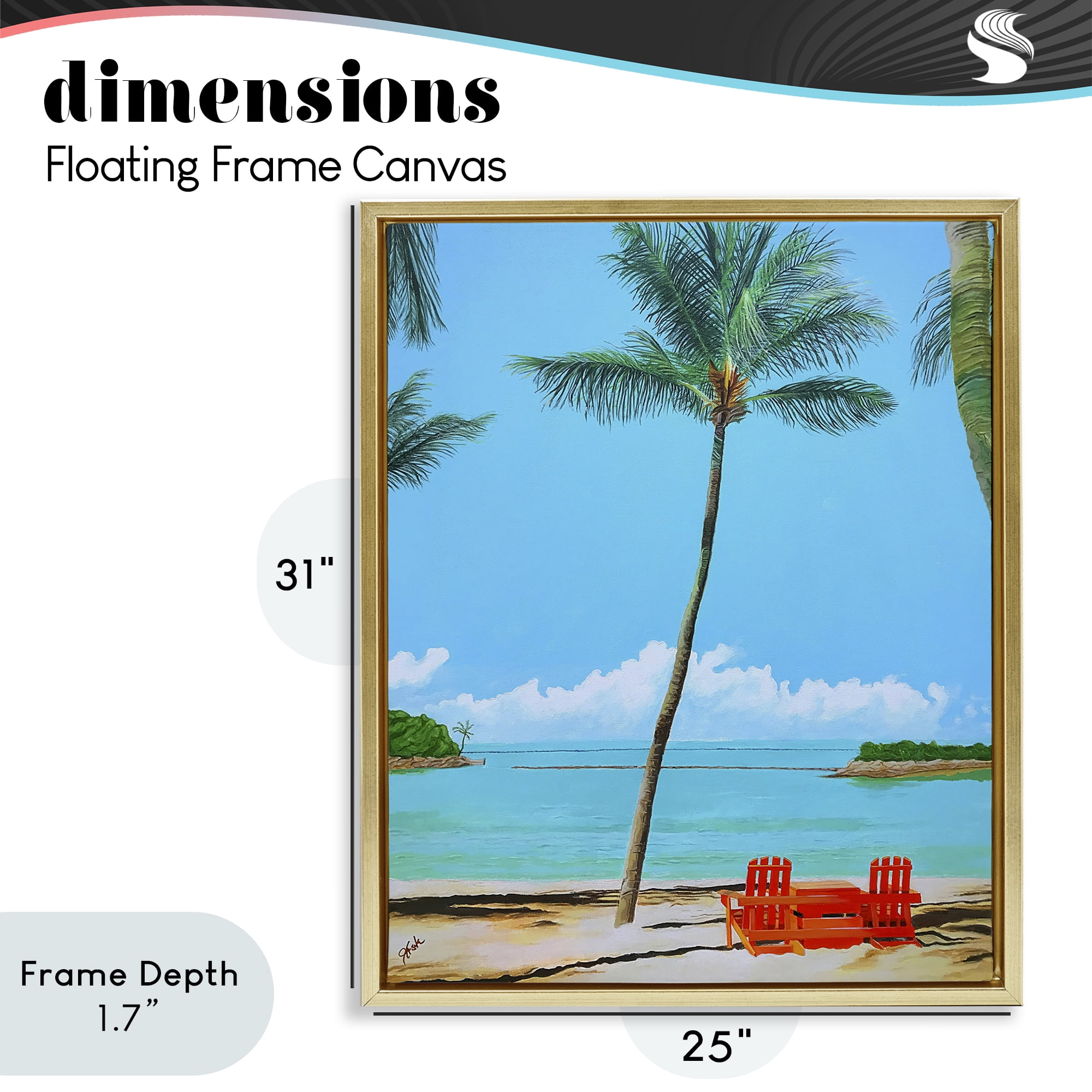 Stupell Industries Dreaming Of Palm Trees Gold Framed Floater Canvas Wall Art, design by John Jaster