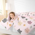 thumbnail image 3 of Manfei Kawaii Kitten Twin Comforter Sets, Boho Flower Floral Bedding Set, Pink, Pink Reversible, 2pcs, 1 Comforter and 1 Pillowcase, 3 of 7