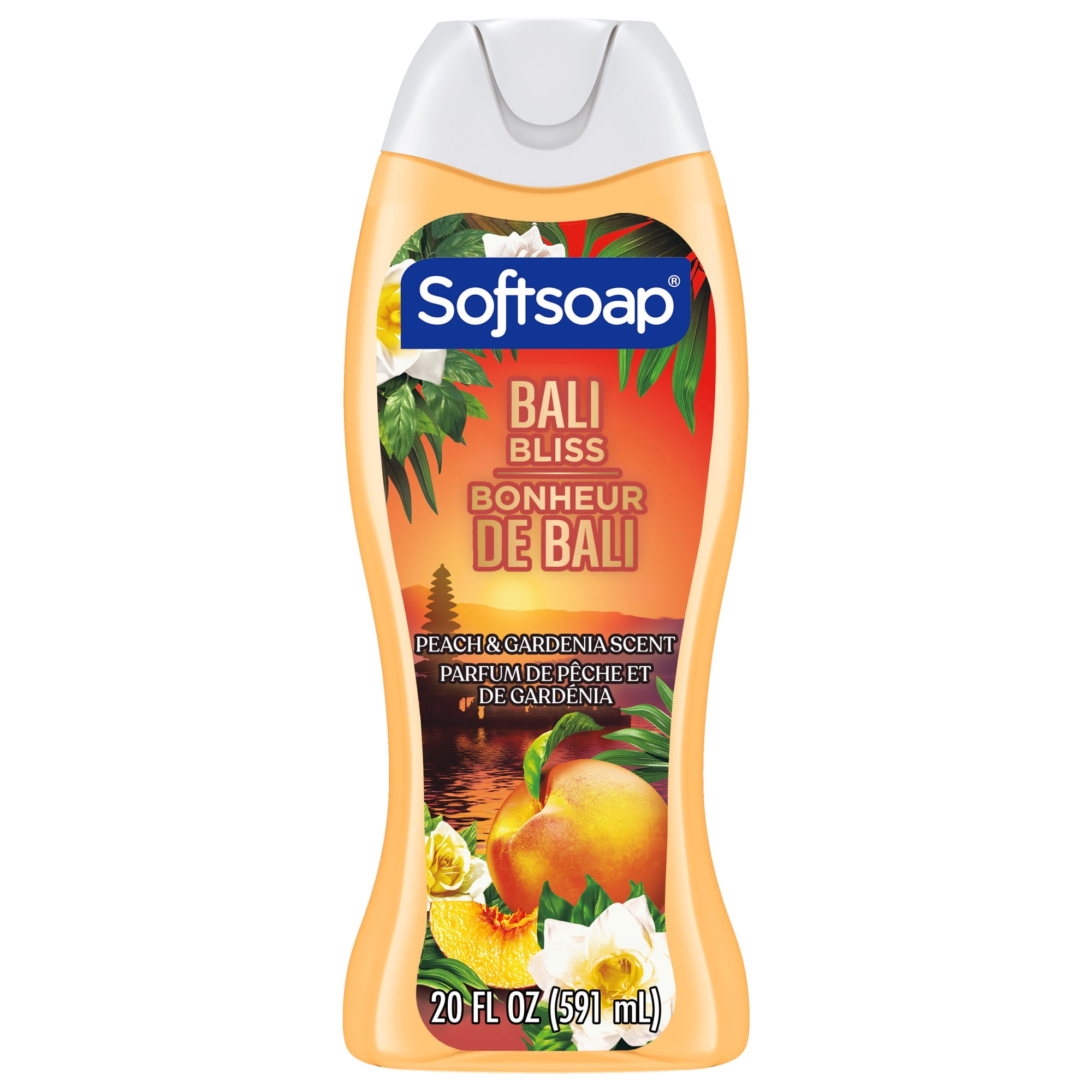 Softsoap Bali Bliss Moisturizing Body Wash, pH Balanced, Peach and Gardenia Scent, 20 fl oz