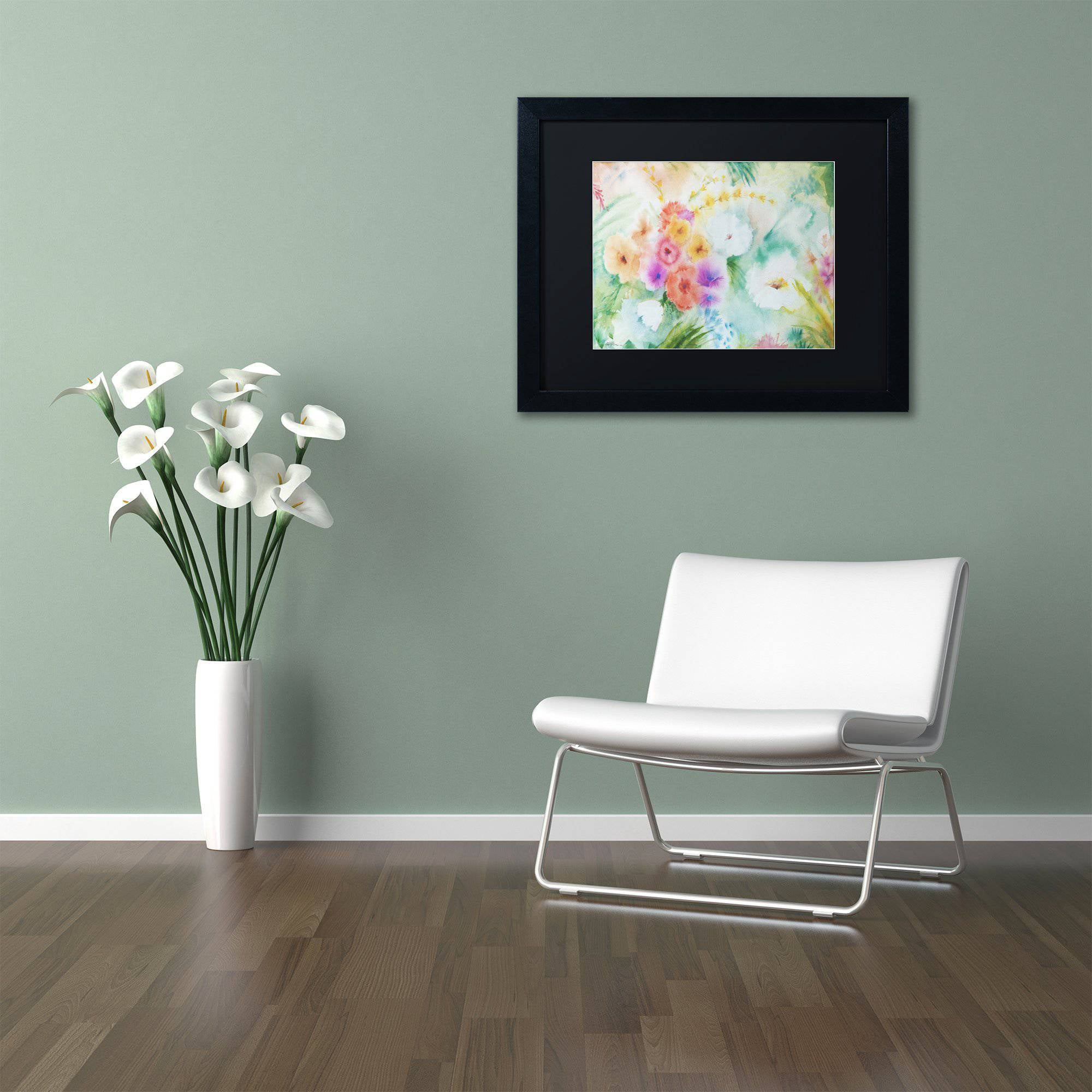 Trademark Fine Art "Napa Garden" Canvas Art by Sheila Golden Black Matte, Black Frame