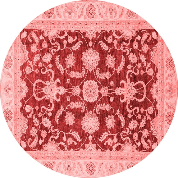 Ahgly Company Indoor Round Oriental Red Traditional Area Rugs, 8' Round