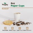 thumbnail image 2 of 8oz Disposable Coffee Cups with Lids &acirc;?? Set of 100 Disposable Cups for Hot and Cold Drinks &acirc;?? White Paper Cups with Lids for Thermal Protection &#2013265923, 2 of 7