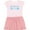 Pink With Stripes, variant on Inktastic Mermaid Vibes Text in Blues Girls Toddler Dress