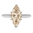thumbnail image 7 of Solitaire Engagement Ring for Women - 2.5ct Simulated Champagne Diamond in 14K White Gold Promise Ring, 7 of 7