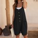 thumbnail image 4 of Mamelucos Mono sin mangas para mujer con bolsillos Cuello redondo Mono suelto Traje de vacaciones Cgtredaw Negro T M para Mujer, 4 of 6