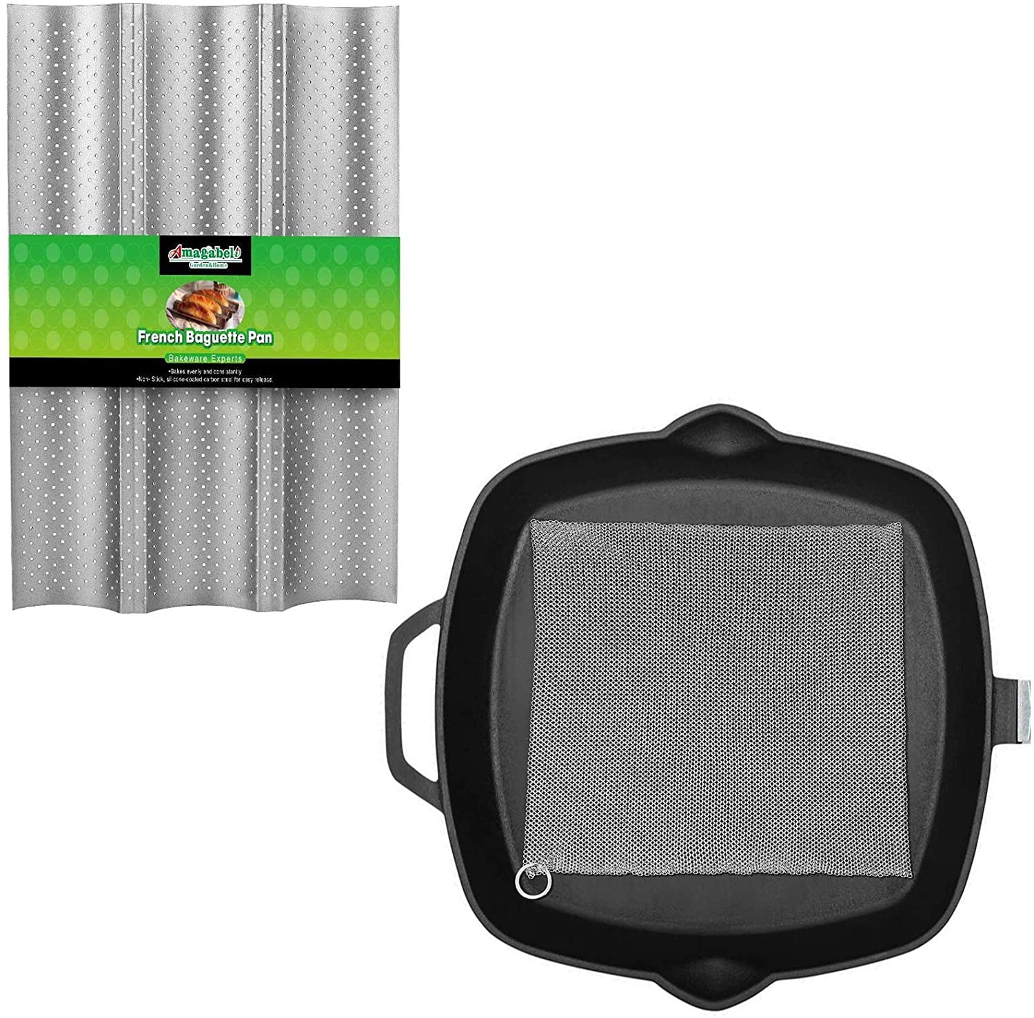 Amagabeli Nonstick French Baguette Pans for Baking 15 x9.6 Bundle 10