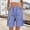 Blue, variant on Outfmvch Cotton Linen Cargo Shorts Summer Outdoor Hiking Capris Baggy Shorts Women Wide Leg Ruffle Bermuda Shorts Athletic Running Shorts Relaxed Fit Multi-pockets Drawstring & Pockets Black L